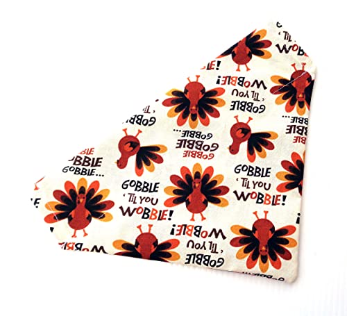Generic Gobble Til You Wobble Thanksgiving Turkey Holiday Dog Bandanna No Tie Slip On Petwear Neckwear thumb #2