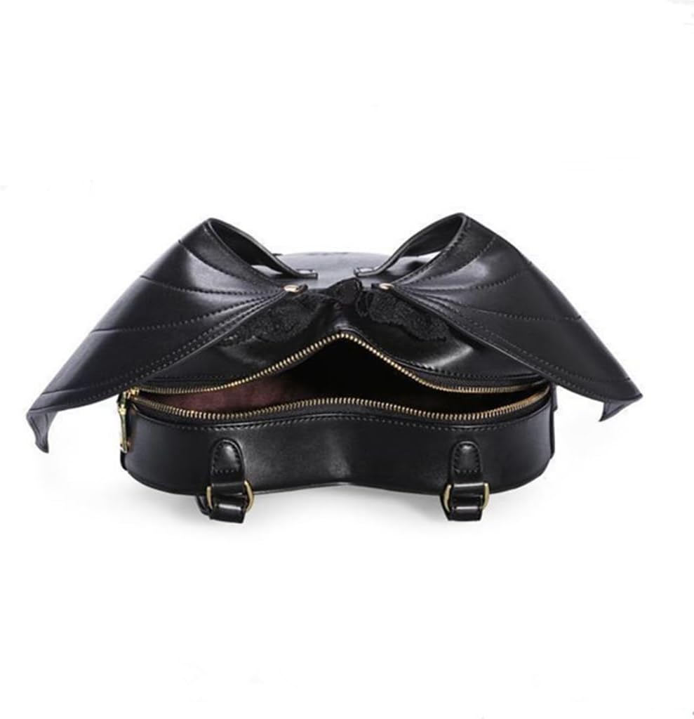 Trendy Bat Wing Lace Rucksack with Comfortable Shoulder Straps PU Backpack