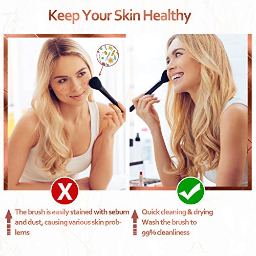 Makeup Brush Cleaner Dryer Machine USB, Larbois 8 Collars Best Electric Cleaning Solution Tool Keep Cosmetic Brushes Clean and Dry Natural Professional Easy to Use washer Kit 2020 Newest (Black)