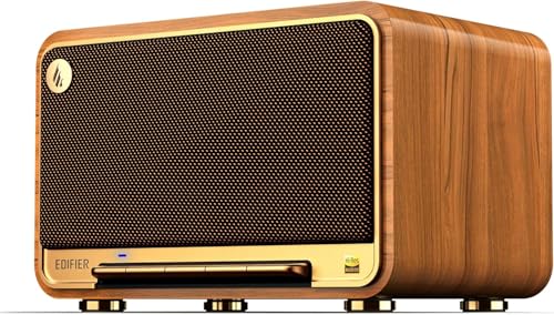 Image of Edifier D32 Tabletop Wireless Speaker Full Digital Signal Processing, Two-Way Active Crossover, Retro Design and Fashion Style, (Brown)