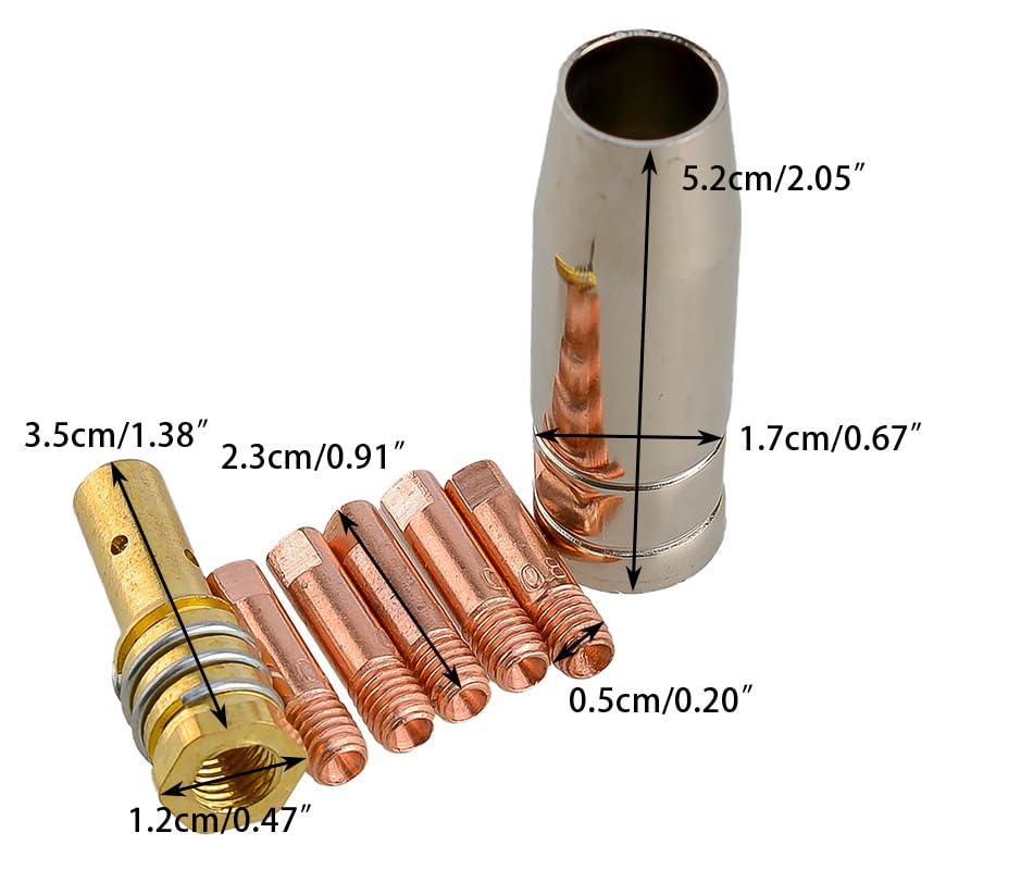 ciciTree Set 030 Short Gas Diffuser Contact Tip Holder Nozzle Compatible for Chicago Electric Harbor Freight MIG Welder