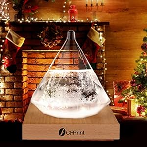 Storm Glass Weather Forecaster, Diamond Shaped Glass Weather Predictor Barometer Weather Station, Decorative Bottles for…
