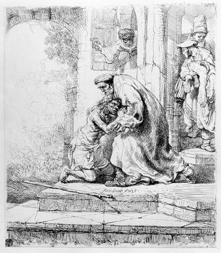 Imprimé Sur Toile Le Retour du Fils Prodigue Rembrandt Affiche Décoration Bureau 60x90cm