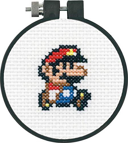 Dimensions Arts and Crafts Super Mario Bros Cross Stitch Kit for Beginners, 11