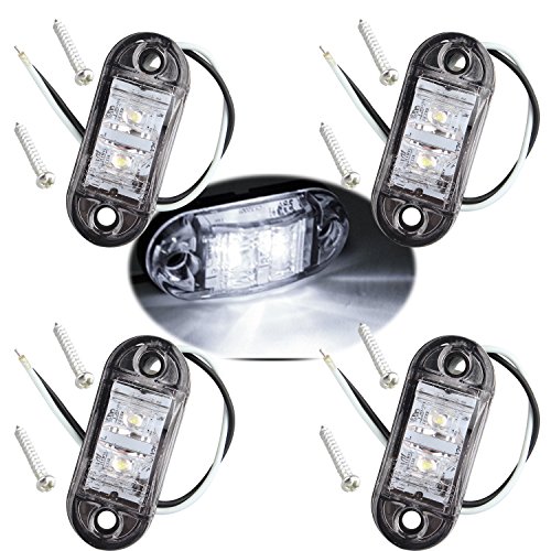 Fushengda - 4 luces LED laterales ovaladas IP65 12 V/24 V para luces delanteras traseras, indicador universal de posición para camión, remolque, furgoneta, caravana, camioneta, coches, barcos