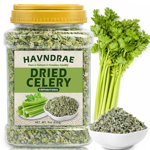 9 oz Dried Celery Flakes Natural Dehydrated Celery for Cooking Chopped Dried Vegetable for Soups Stews Salads Camping and Emergency Food Storage Vegan Gluten Free