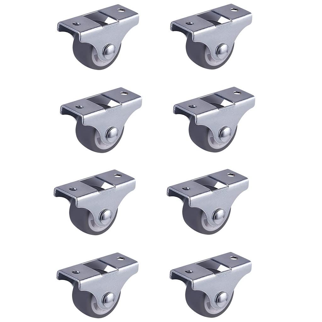 8 Pcs TPE Rubber Chair Rollers Heavy Duty Office Chair Caster for Hardwood Carpet Tile Floors Furniture Hardware