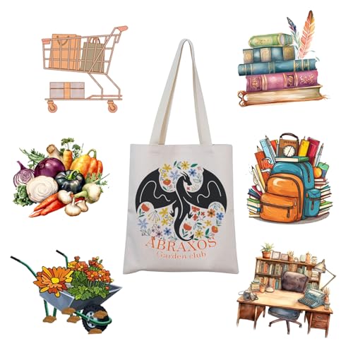 Throne of Glass Inspired Abraxos Flower Gift Abraxos Garden Club Tote Bag Fantasy Dragon Gift for Bookish Book Lover (GardenClub Tote) - Image 3