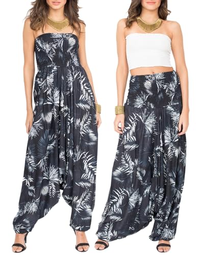 likemary Combinaison Femme Été en Coton – 2 en 1 Sarouel Pantalon Fluide Femme à Taille...
