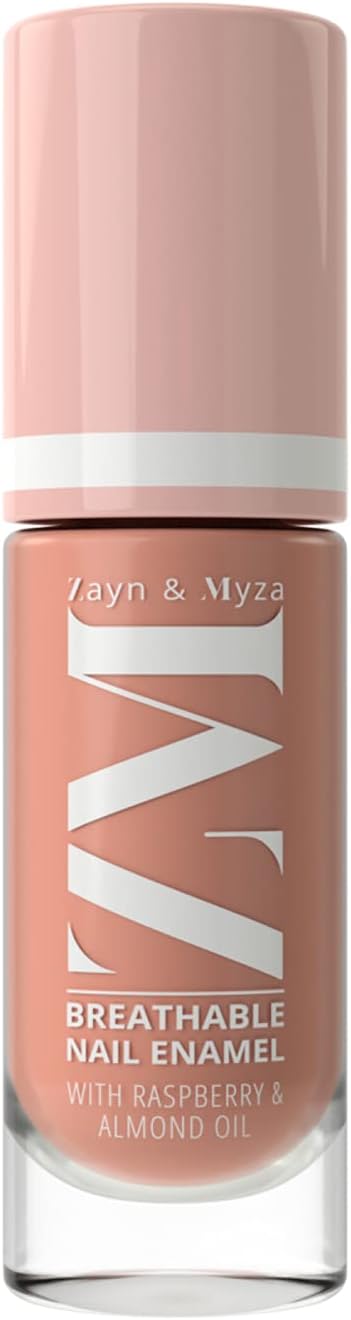 Zayn & Myza - Coffee Cream Breathable Enamel Nail Polish Infused With Raspberry and Almond Oil Water Permeable Fast Drying Glossy Finish Nail Color Halal Certified Vegetarian For All Occasions - 6 ml