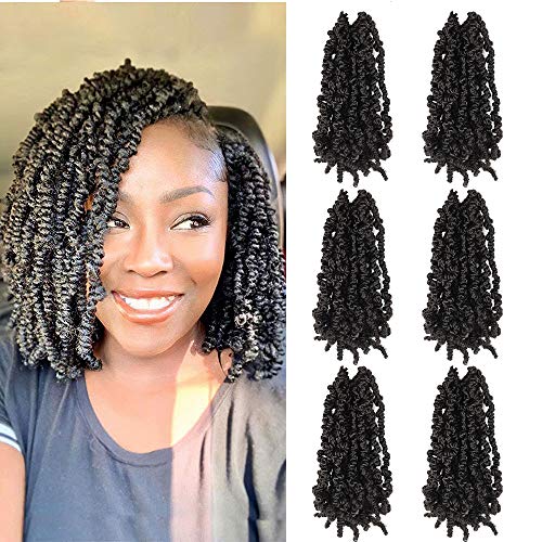Royal Remy 6 Packs Bomb Twist Crochet Hair Spring Twists Crochet Braids Synthetic Short Curly Braiding Hair Extension 15 Stands (10 Inch, 4#)