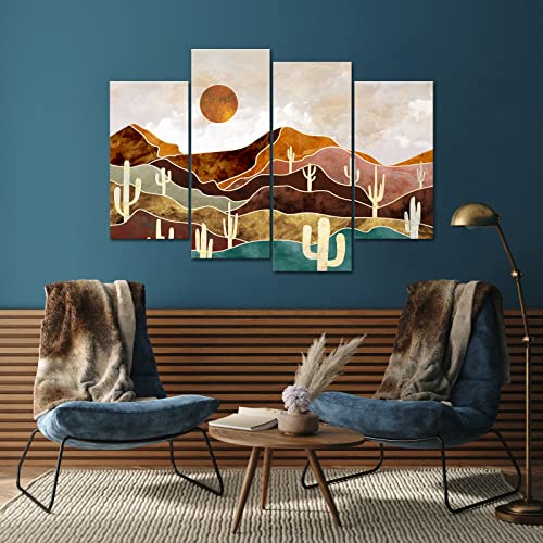 Lovehouse Arizona Cactus Wall Art Mountain Abstract Paintings Prints Southwestern Desert Landscape Decor For Living Room Bedroom Ready To Hang #TOP3
