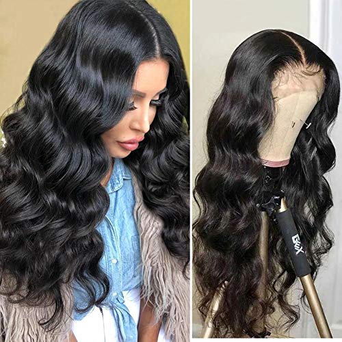 Lace Front Wigs Human Hair Pre Plucked with Baby Hair 13x4x1 Deep Middle T Part Lace Wig 150% Density Brazilian Body Wave Lace Front Human Hair Wigs for Black Women (30inch)