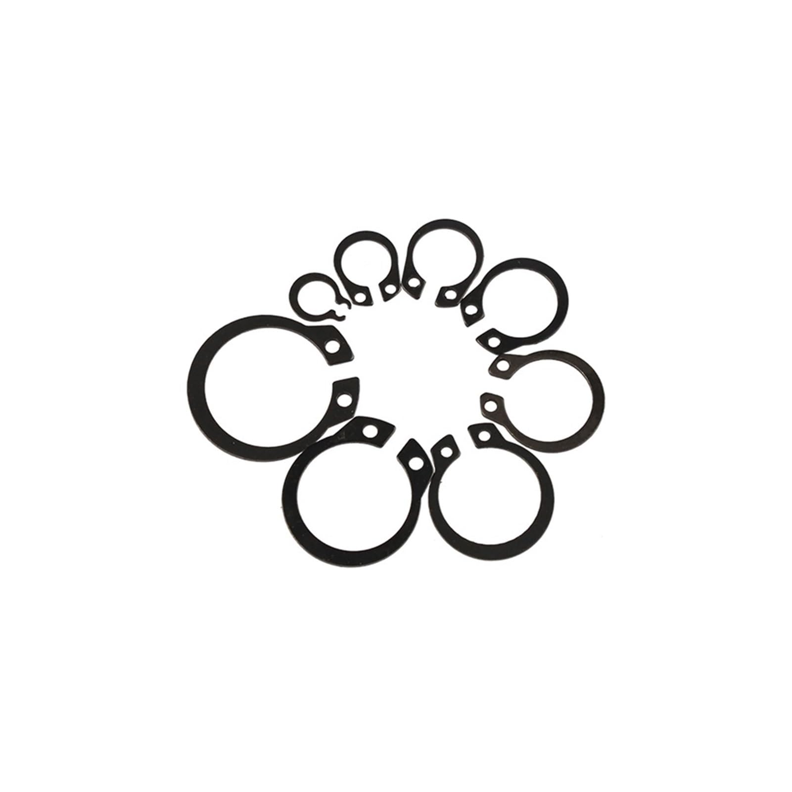 Ksesii One Color 200Pcs Internal External Retaining Circlips M6-M20 C-Clip Washers Retaining Ring Carbon Steel Assortment Kit