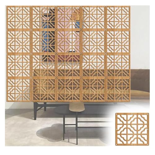 HKSDKABOP Colgar la Pantalla de separación de la habitación, Paneles divisorios Colgantes Naturales 29x29cm 39x39cm Varias cantidades Madera Plástico(29x29cm,27Pcs)
