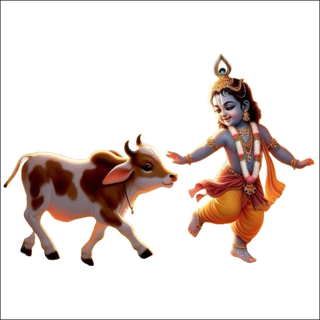 Luxe Decore God Krishna with Cow Vinyl Wall Sticker for Kids Room, Bedroom, Living Room, (Size - 30 Cm X 50 Cm) (B0D9Q73S8C) Amazon Price History, Amazon Price Tracker