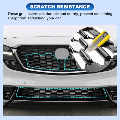 Image of CDEFG 4Pcs for 2026 Mazda CX-5 Front Grill Mesh Inserts Trims Front Grille | for 2026 Mazda CX5 (S /Select /Preferred /Premium /Premium Plus) Car Exterior Accessories Grill Guard Bottom Grill & Upper Grill