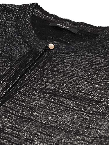 Image of Style Quotient Women Black & Red Shimmered Crop Button Shrug