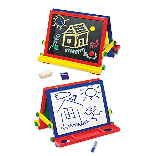 Melissa & Doug Wooden Tabletop Art Easel DryErase Board and