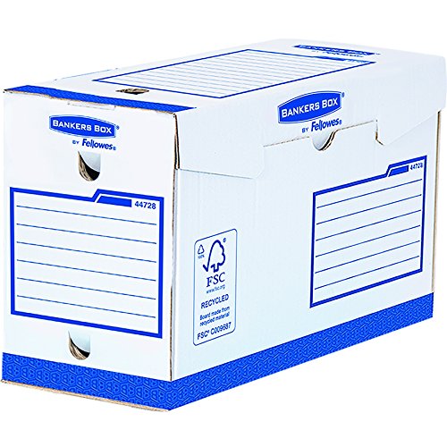 Fellowes Bankers Box - Caja de archivo definitivo extra resistente A4+, 150 mm, 20 unidades, color blanco y azul Cover