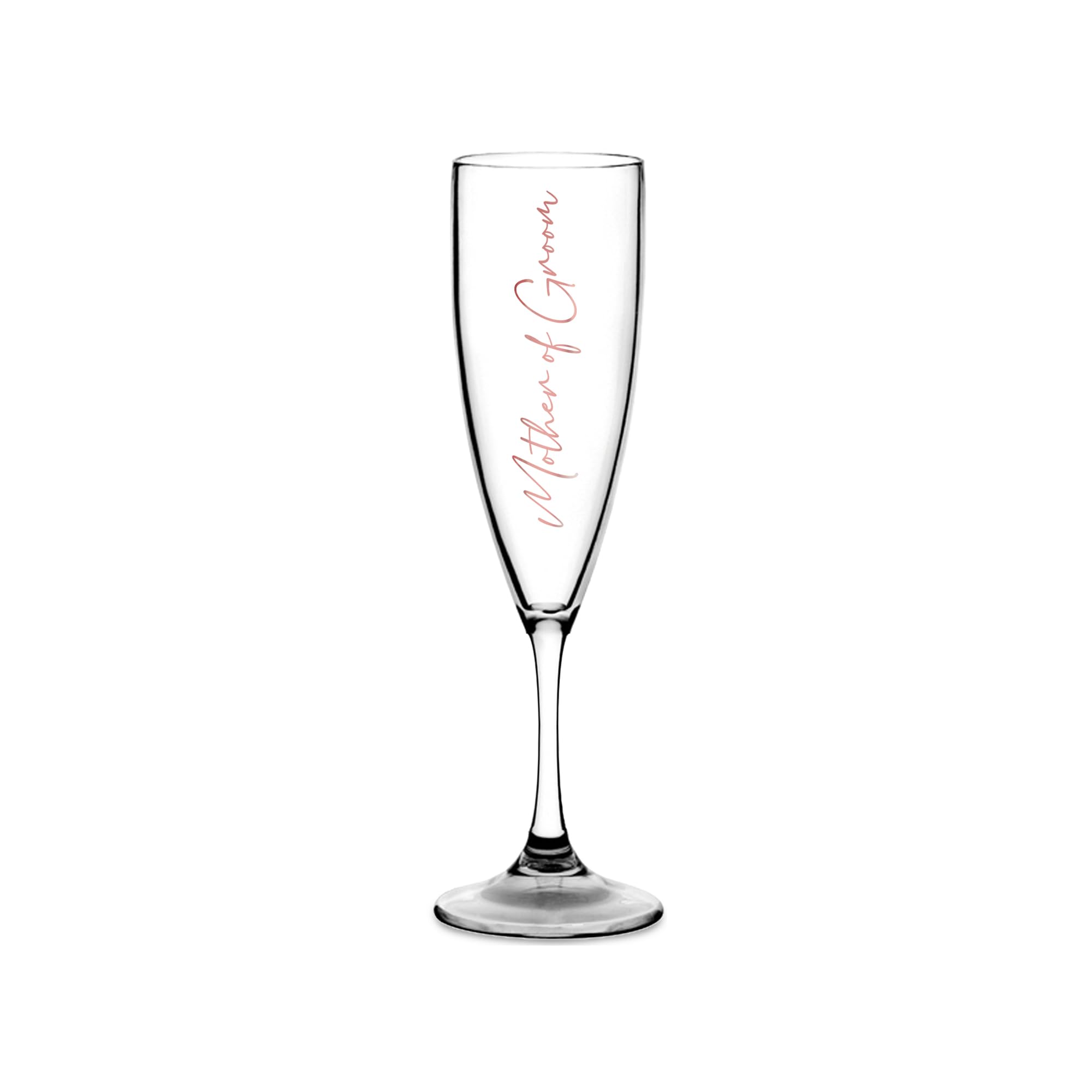 Print Maniacs Champagne Premium Clear Flute Glass Bride Groom Mr Mrs Wedding Maid Honour Wine Cocktail Prosecco Celebrations Gift (Rose Gold, Mother of Groom)