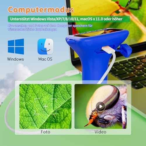 Digitales Mikroskop für Kinder, SKYBASIC 1000x Zoom Mini-Mikroskopkamera für Kinder mit 2.0 Zoll Bildschirm Kindermikroskop… – Ansicht 5