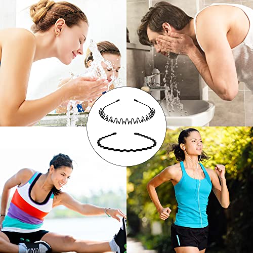 Ayesha 8 Pcs Metal Headbands For Men Women Curly Hair Bands Zig Zag Headbands Black Headbands For Face Washing Sport Workout Yoga #TOP2