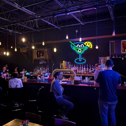 Image of Cocktail Neon Signs for Wall Decor Neon Lights for Bedroom Led Business Signs Suitable for Man Cave Bar Pub Restaurant Christmas Gift Art