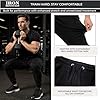 Iron Mountain Mens Joggers – Fleece Jogging Bottoms for Men, Lightweight Cuffed Sweatpants with Drawstring Waist, Casual Gym & Lounge Tracksuit Bottoms (Black, XXL) #4