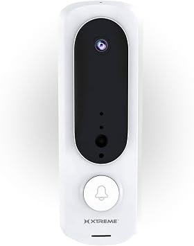 XTREME Smart Snapshot Battery Doorbell, 2.4GHZ Wi-Fi Doorbell with Instant Notifications, Remote Access, Motion Detection, Rechargeable, No Hub Required, App Compatible with Android & iPhone