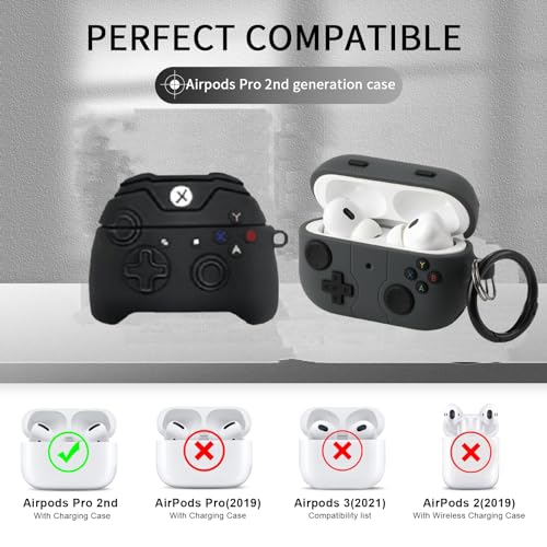 Image of Gedicht for Airpods Pro 2nd Generation Case, Funny 3D Cartoon Game Console Design Silicone Soft Cases with Keychain