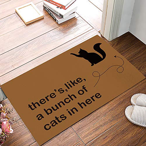 OneHoney There's Like A Bunch of Cats in Here - Door Mats Kitchen Floor Bath Entrance Rug Mat Absorbent Indoor Bathroom Decor Doormats Rubber Non Slip