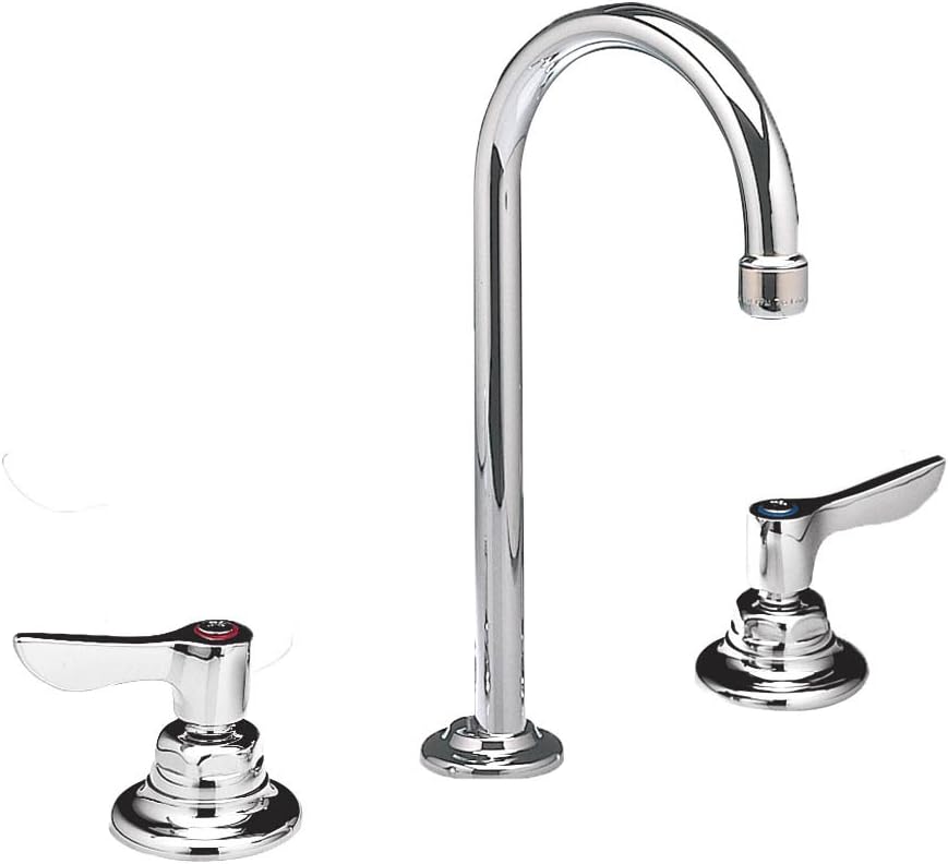 American Standard 6540.145.002 Monterrey Widespread .5 Gpm Gooseneck Faucet with VR Metal Lever Handles Less Drain, Polished Chrome