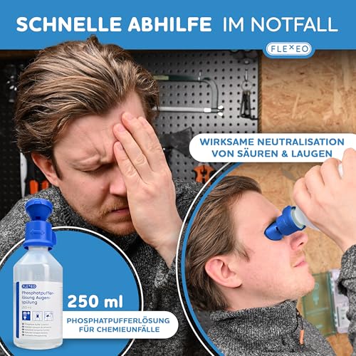 Solución de lavado de ojos estéril FLEXEO con soporte mural 3