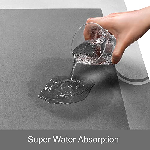 Kmson 2 Piece Bath Mat Set , Napa Skin Non Slip Ultra Soft And Super Absorbent Diatomite Bathroom Rugs, Dirt Barrier Quick Dry Floor Door Mat Kitchen Rug Grey #TOP5