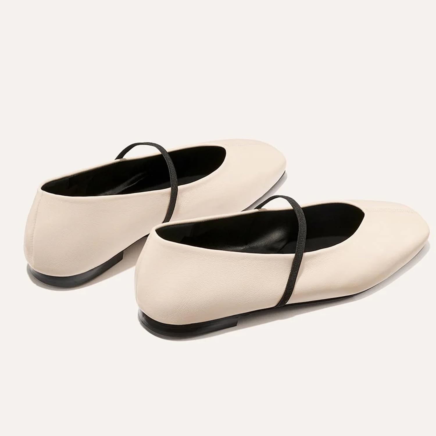 Ballet Flats for Women Square Toe Mary Jane Flat Comfort Slip On Work Ballerina Shoes with Elastic Strap - Image 4