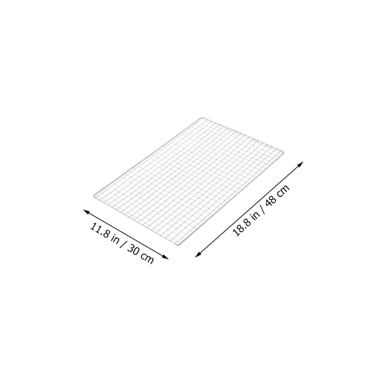 Grilles De Rôtissage En Acier Inoxydable - Lot De 2, 48x30 Cm - Pour Barbecue, Légumes, Viande, Poisson - Résistantes à La Chaleur, Antiadhésives