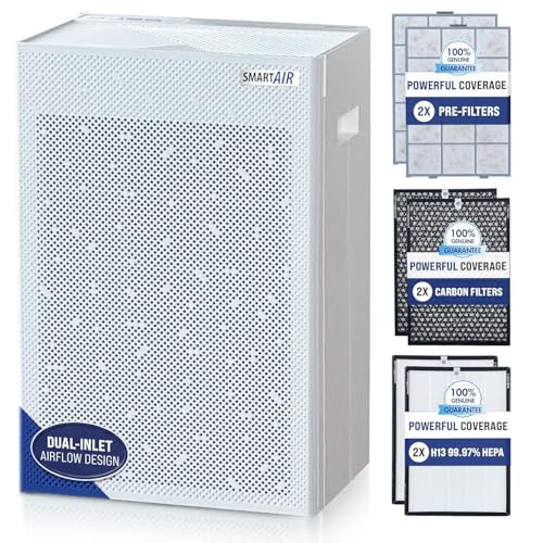 Smart Air SA600 Air Purifier for Home, Dual Inlet with 3 Stage Fi...