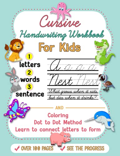 Cursive Writing Practice Book for 5th Grade: Learning and Practice Cursive Writing Workbook with Coloring Section, Inspiring Jokes and Riddles for Kids (3 in 1 Edition) (Cursive Handwriting Workbooks)