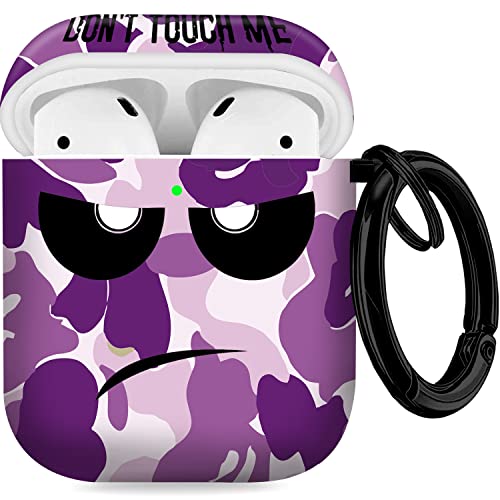 Image of for Airpods Case, Don't Touch Me for Airpods Cover with Keychain Soft Cute Shockproof Cover for Women Men Compatible with for Airpods 2 /1 Charging Case,Purple
