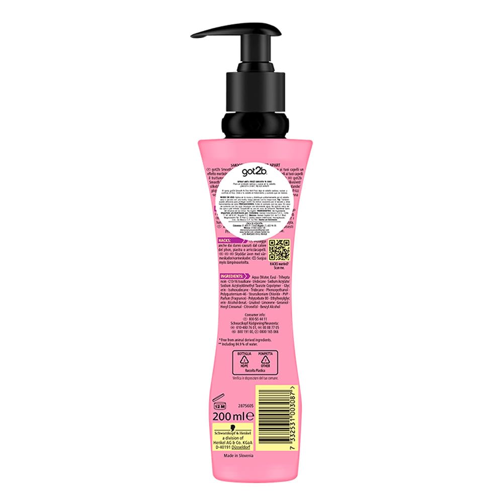 Schwarzkopf Got2B Smooth'n Chic balsam przeciw puszeniu się, modelujący i wygładzający, ochrona cieplna, z połyskującym wykończeniem, do miękkich włosów, 200 ml