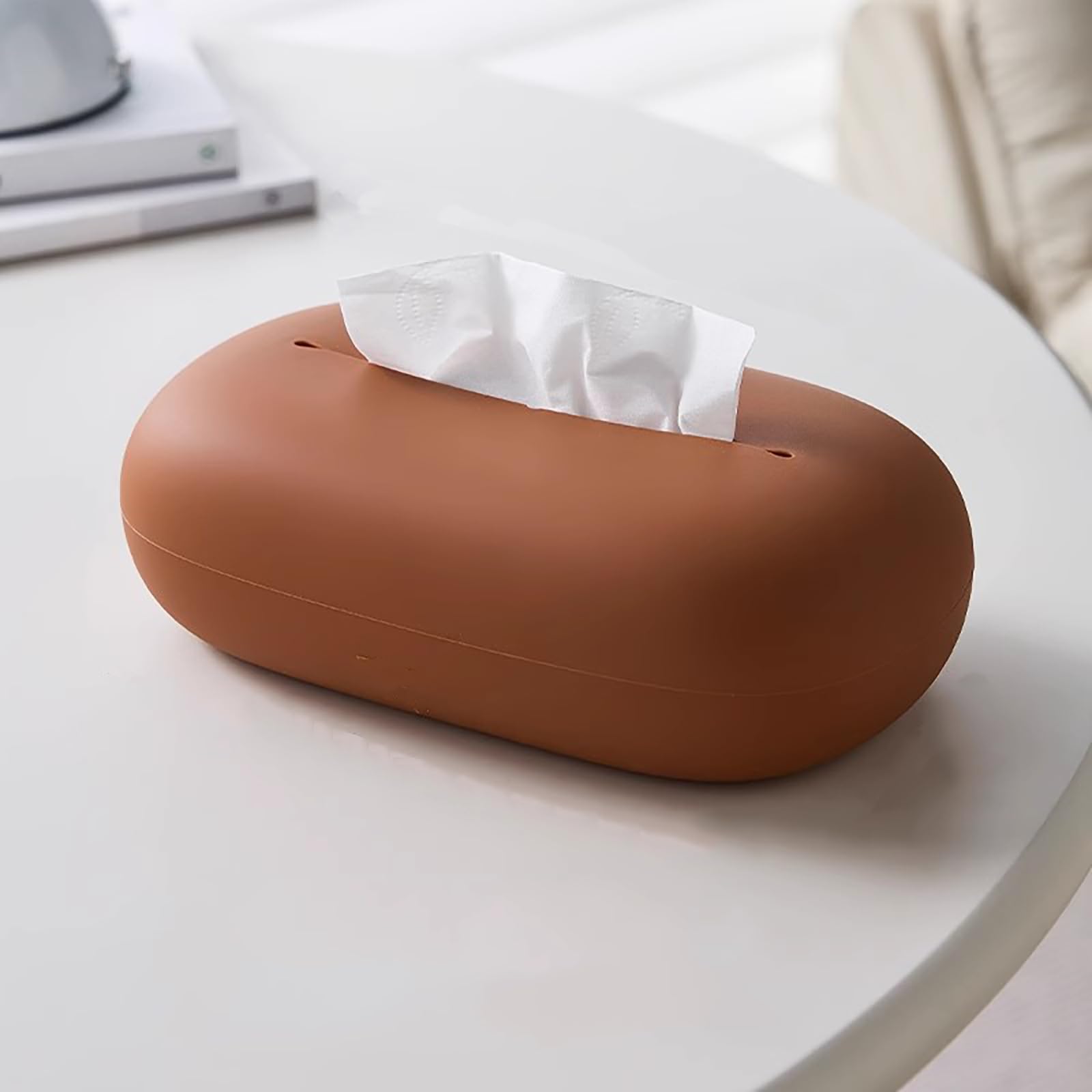 Silicone Tissue Box Creative Napkin Organizer Decorative Cover for Kleenex Cube Anti-Fall Tissue Dispenser for Office or Living