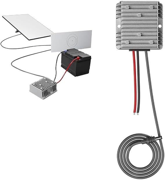 DC Power Converter 12V/24V to 57V 4.5A for starlink Gen 3, IP68 Waterproof Aluminum Step-Up Adapter with Protection