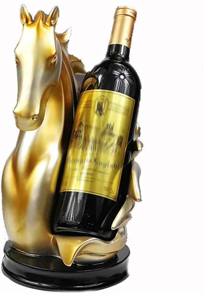JUXORI Garden Statues European Creative Horse Head Sculpture Wine Rack Modern Minimalist Decoration Living Room Cabinet Restaurant Personalized Furniture Statues Novelty Gift