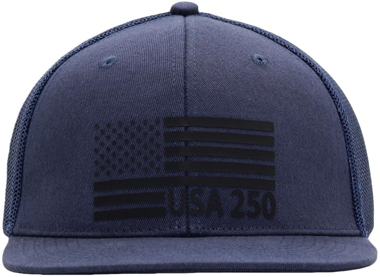 Image of USA 250th Anniversary Flag Hats, Army Tactical Operator Military Patriotic Veterans Flat Bill Trucker Hat, Fits OSFM&XXL Head