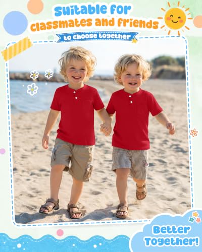 Image of Toddler Boys Cotton Henley T Shirts
