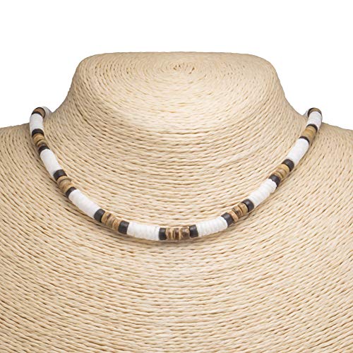 BlueRica Puka & Coconut Shell Beads Necklace (18")4