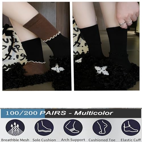 Chaussettes légères pour femmes avec volants anti-compression fins - 3