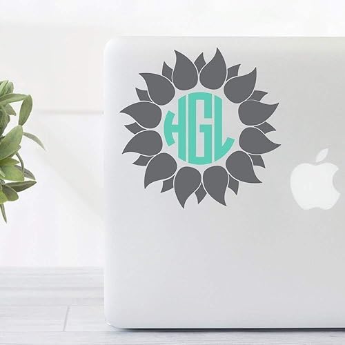Miniatura 4 de Vinyl Decal - Sunflower Monogram Decal Gifts for Women - to go on Yeti Tumblers RTIC Ozark Trail Laptops MacBooks Car Windows etc