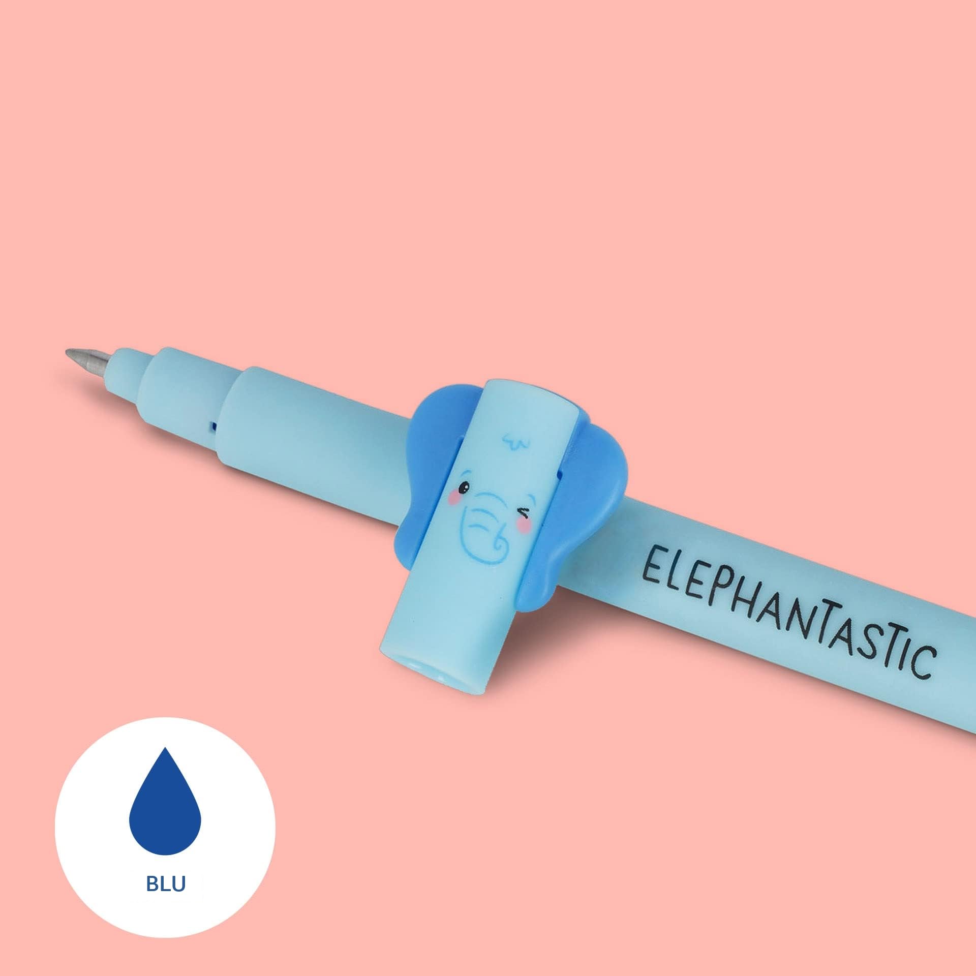 Legami - Penna Gel Cancellabile, Sfera sull'Estremità per Rimuovere l'Inchiostro senza Consumare il Foglio - Inchiostro Nero Termosensibile - Savannah collection - Lion, Giraffe, Elephant